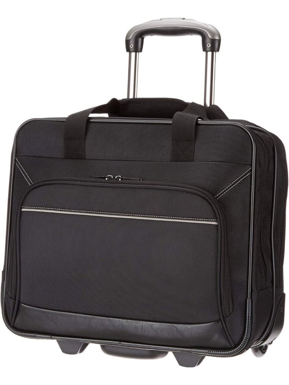 Stylish 15.6" Rolling Laptop Bag for Travel & Business, Wheeled Briefcase, Black